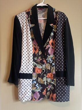 Vintage 90’s Ilyza  Lightweight Mixed Print Statement Blazer